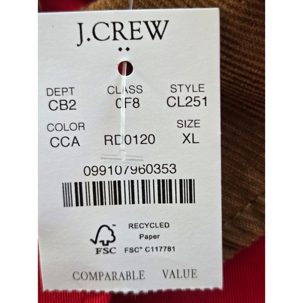 J. Crew Field Jacket Corduroy Collar Red Womens XL‎ NWT $218 CL251 - Picture 8 of 8